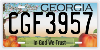GA license plate CGF3957