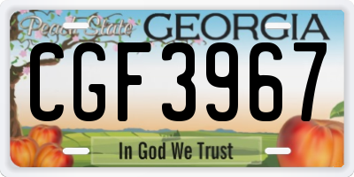 GA license plate CGF3967