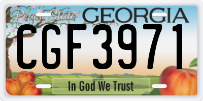 GA license plate CGF3971