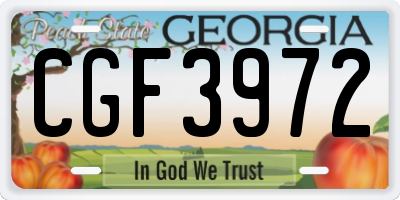 GA license plate CGF3972