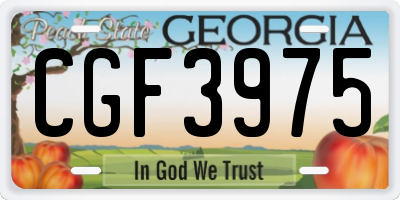 GA license plate CGF3975