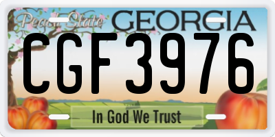 GA license plate CGF3976