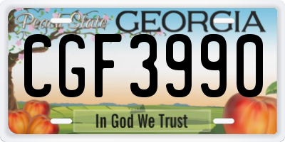 GA license plate CGF3990