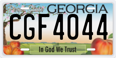 GA license plate CGF4044
