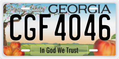 GA license plate CGF4046
