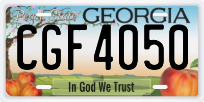 GA license plate CGF4050
