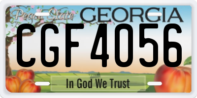 GA license plate CGF4056