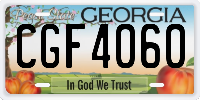 GA license plate CGF4060