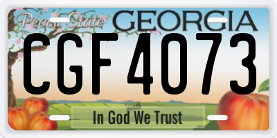 GA license plate CGF4073