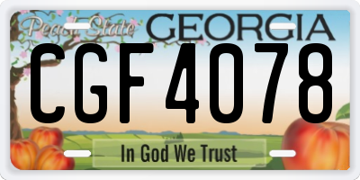GA license plate CGF4078