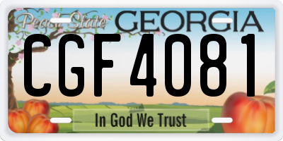 GA license plate CGF4081