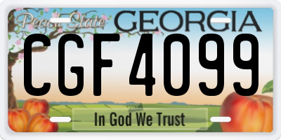 GA license plate CGF4099