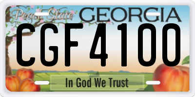 GA license plate CGF4100