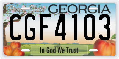 GA license plate CGF4103