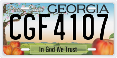 GA license plate CGF4107