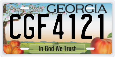 GA license plate CGF4121