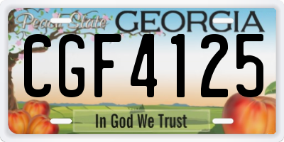 GA license plate CGF4125