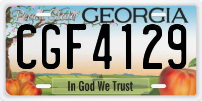GA license plate CGF4129