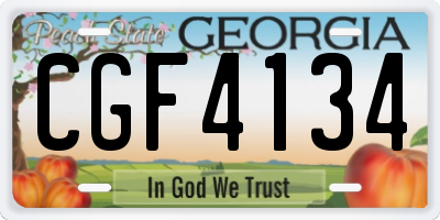 GA license plate CGF4134