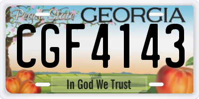 GA license plate CGF4143
