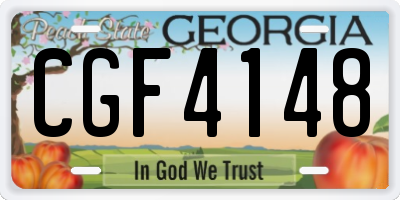 GA license plate CGF4148