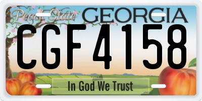 GA license plate CGF4158