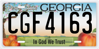 GA license plate CGF4163