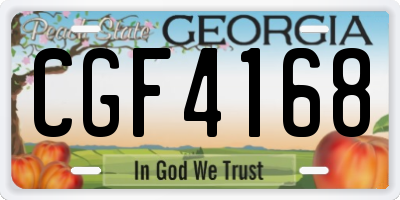 GA license plate CGF4168