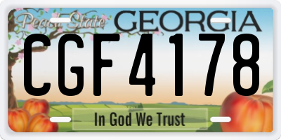 GA license plate CGF4178