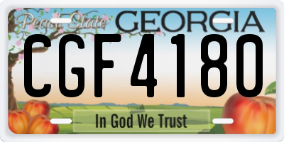 GA license plate CGF4180