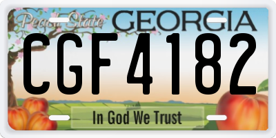 GA license plate CGF4182
