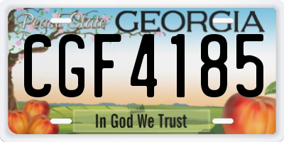 GA license plate CGF4185