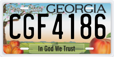 GA license plate CGF4186