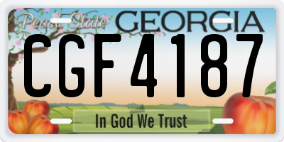 GA license plate CGF4187
