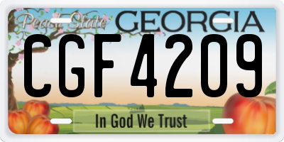 GA license plate CGF4209