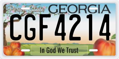GA license plate CGF4214