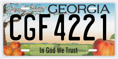 GA license plate CGF4221