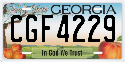 GA license plate CGF4229
