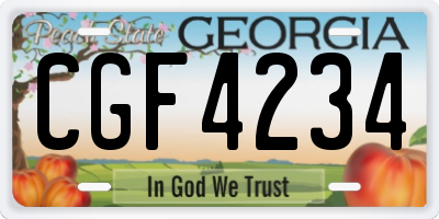 GA license plate CGF4234