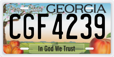 GA license plate CGF4239