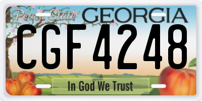 GA license plate CGF4248