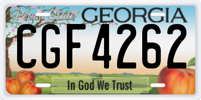 GA license plate CGF4262