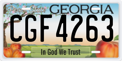GA license plate CGF4263