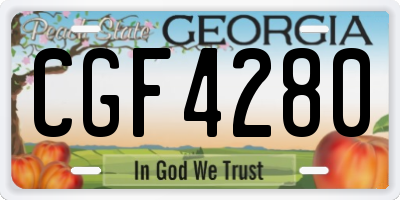 GA license plate CGF4280