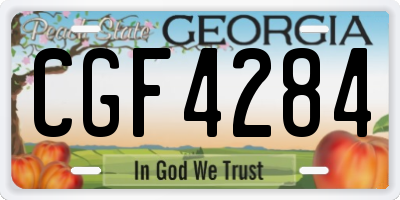 GA license plate CGF4284