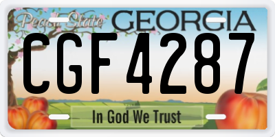 GA license plate CGF4287