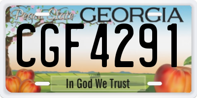 GA license plate CGF4291