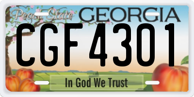 GA license plate CGF4301