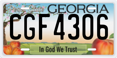 GA license plate CGF4306