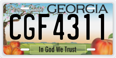 GA license plate CGF4311